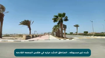 شدة غير مسبوقة.. المناطق الأشد حرارة في طقس الجمعة القادمة